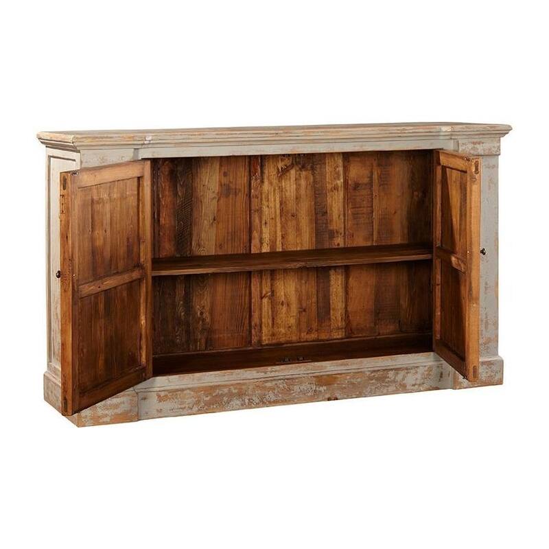 Bayonne 72-inch Reclaimed Pine Wood Sideboard with Distressed Gray Finish