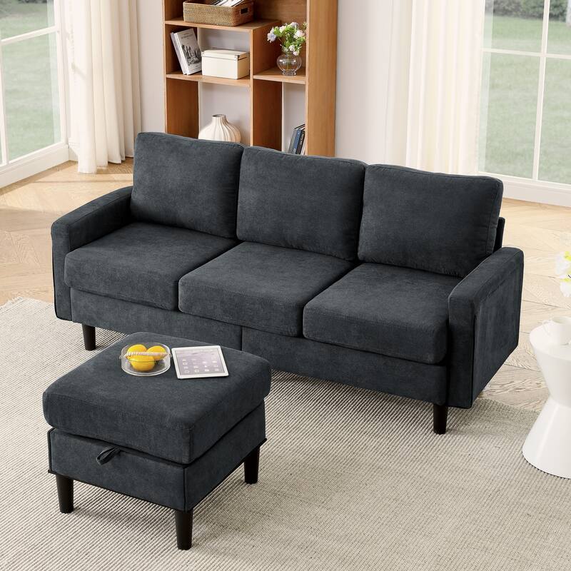 L Shaped Sectional Sofa Set 3Seater Upholstered Couch with Reversible