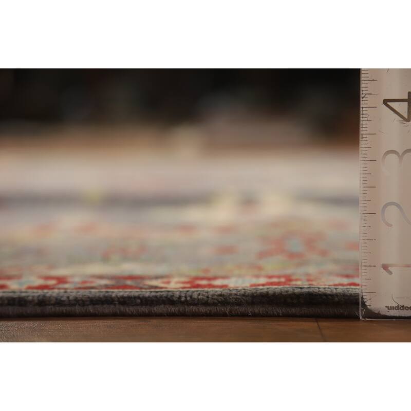 Hand Knotted Oriental 100% Wool Carpet Traditional Geometric Greys & Charcoal Kazak Area Rug - 9' 10'' X 8' 2''