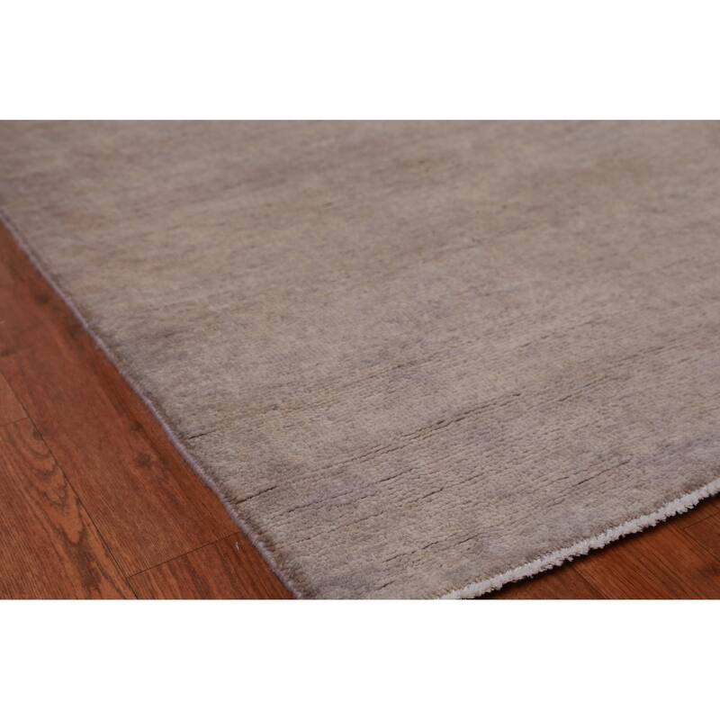 Hand Knotted Oriental 100% Wool Carpet Modern Solid Brown Gabbeh Area Rug - 12' 11'' X 10' 0''