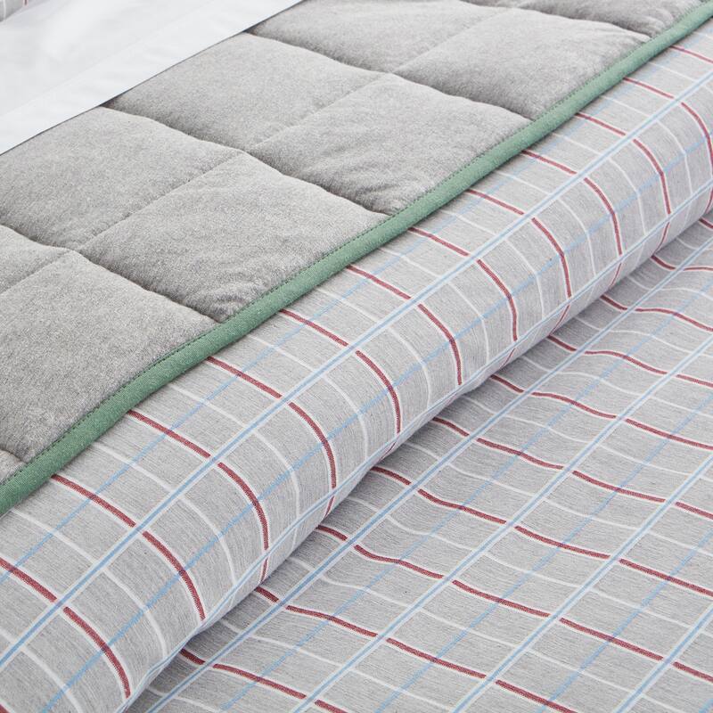 Lacoste Racquet Check 3-Piece Cotton Comforter Set