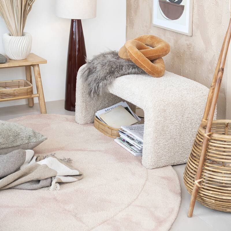 Cotton Tufted Pillow with Chambray Back