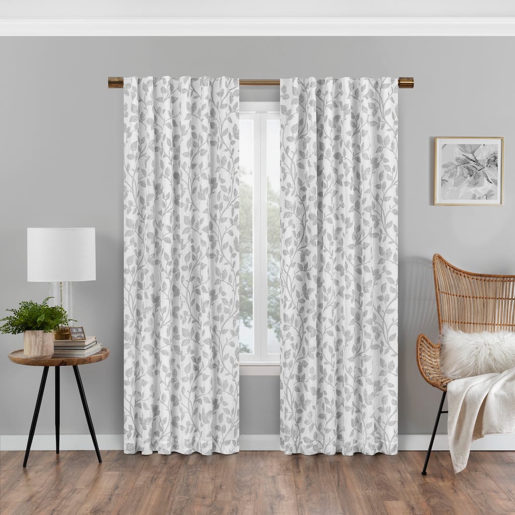 Eclipse Nora Botanical Print Absolute Zero Blackout Window Panel