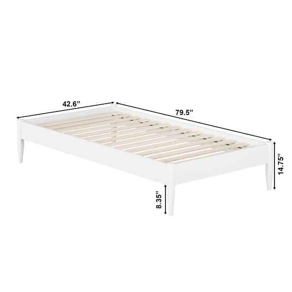 dimension image slide 3 of 20, AFI Pasadena Basic Platform Bed Frame