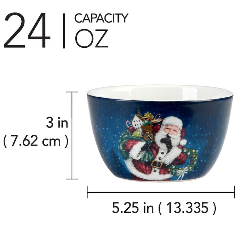 Certified International Santa's Secret 5.25" Ice Cream/Dessert Bowls, Set of 4 - 5.25" Diameter x 3"