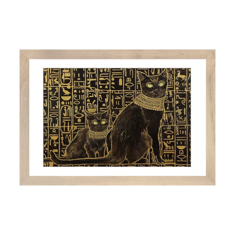 iCanvas "Egyptian Black Cat Apprentice Oil" by Yue Zeng - Natural - 16x24x1