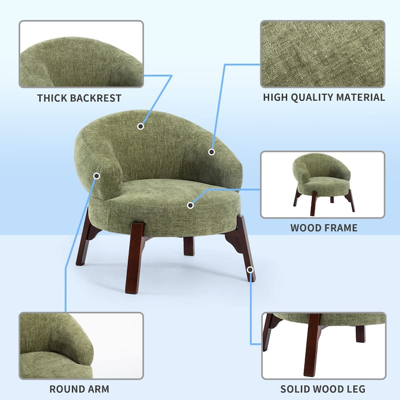 XINMICS Modern Accent Chair Upholstered Armchair for Living Room, Bedroom