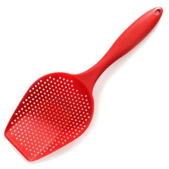 Norpro Large Heat-Resistant Scoop Colander - Strain Berries, Pasta, Eggs and more! - Red