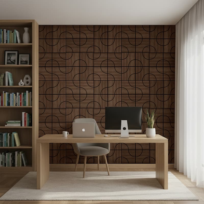 23.6" x 23.6" Wood Acoustic Wall Panels for Ceiling and Wall Decor, 4-Pack (15 sq ft)