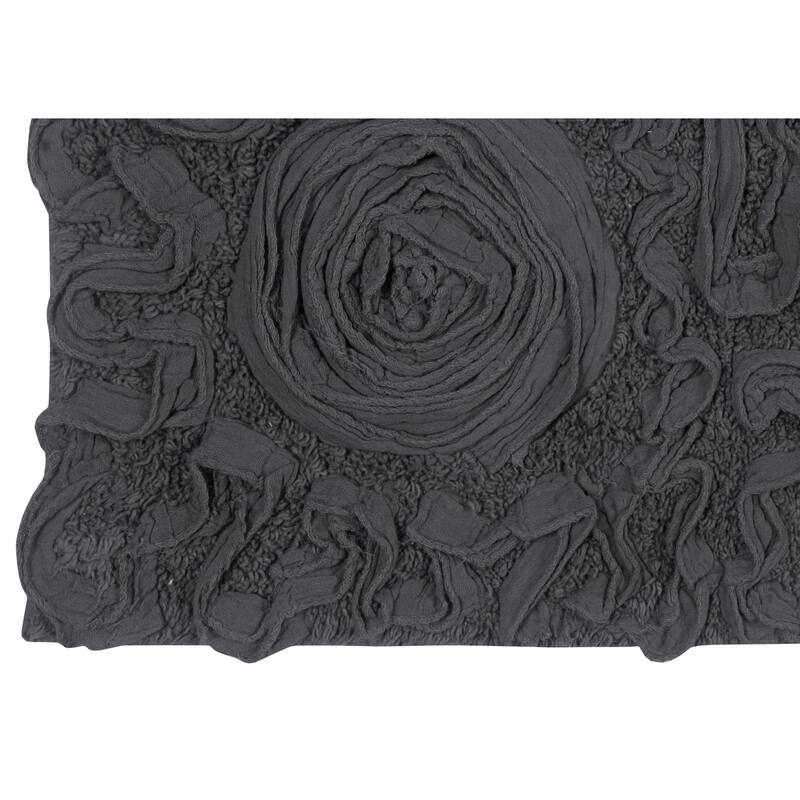 Bell Flower Bathroom Rug, Cotton Soft, Water Absorbent Bath Rug, Non Slip Shower Rug Machine Washable 24"x40" Rectangle