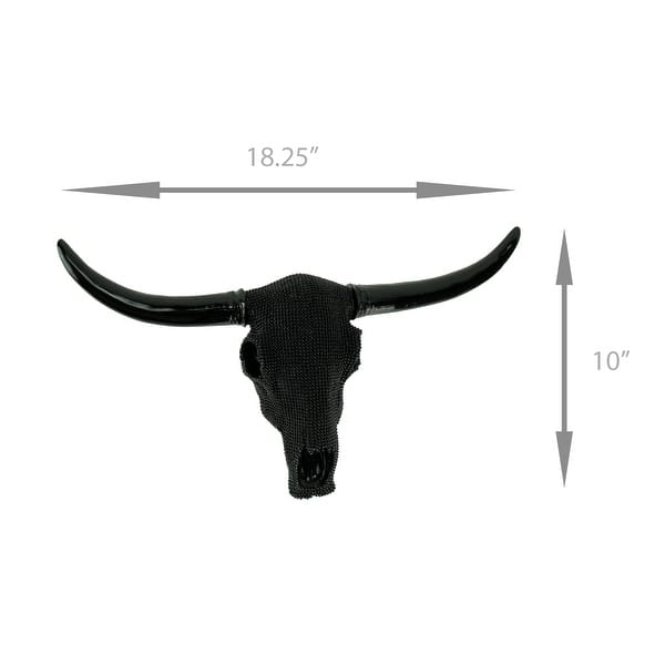 Shop Black Beaded Bull Western Steer Skull Wall Decor On Sale