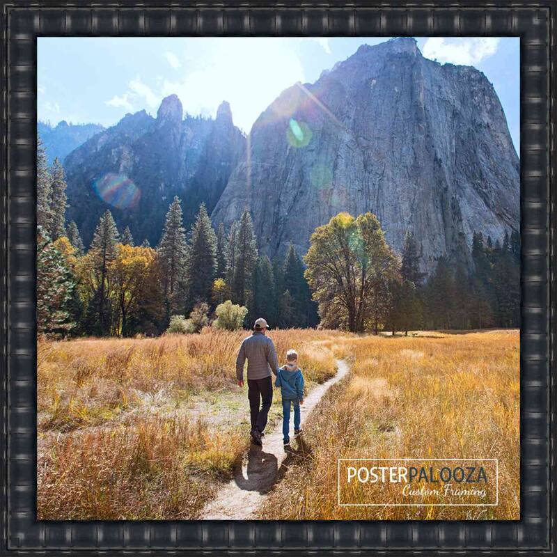 12x17 Black Bamboo Picture Frame - UV Acrylic, Foam Board Backing, Hanging Hardware - Holds 12x17 Photo