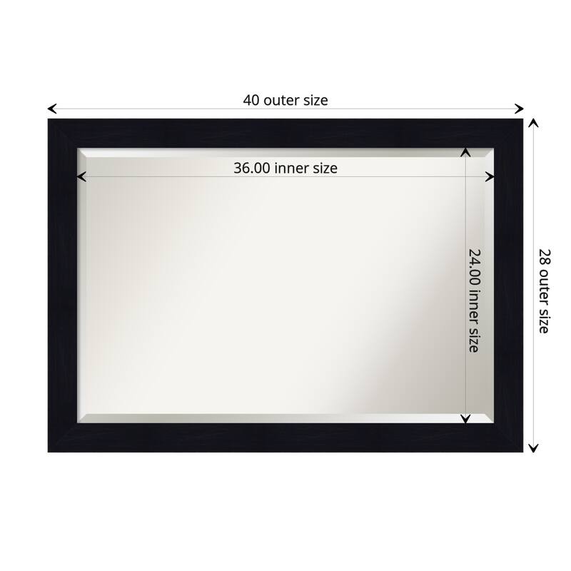 Beveled Wood Wall Mirror - Shiplap Navy Frame