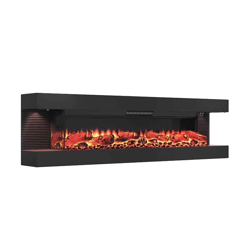 3-Sided Electric Fireplace, Wall Mounted LED Electric Fireplace