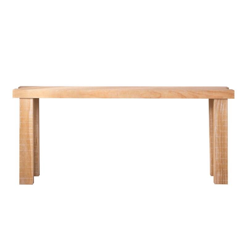 Rustic Natural Wood Console Table