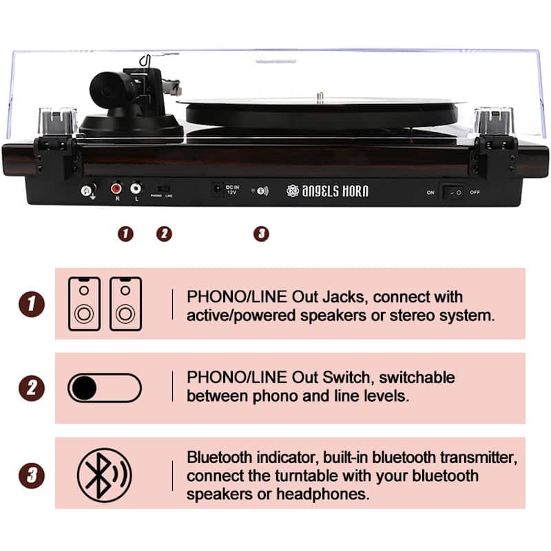 Classic Bluetooth Turntable Vinyl Record Player