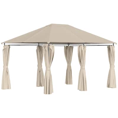 10' x 13' Outdoor Patio Gazebo Canopy Shelter with 6 Removable Sidewalls