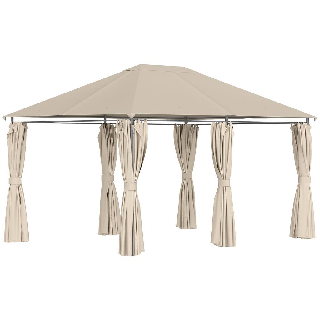 10' x 13' Outdoor Patio Gazebo Canopy Shelter with 6 Removable Sidewalls
