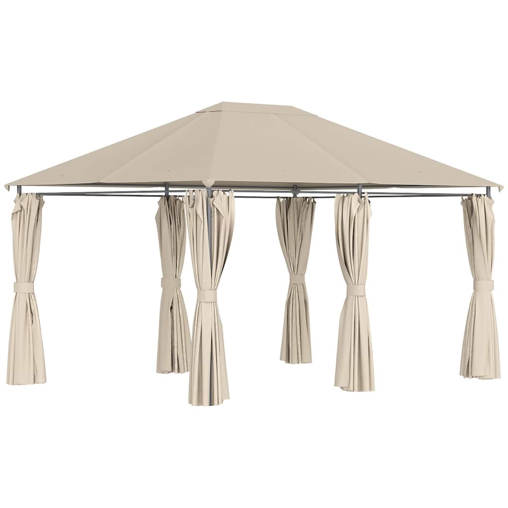 10x13 Outdoor Gazebo with Removable Sidewalls, Steel Frame, and Sun Protection