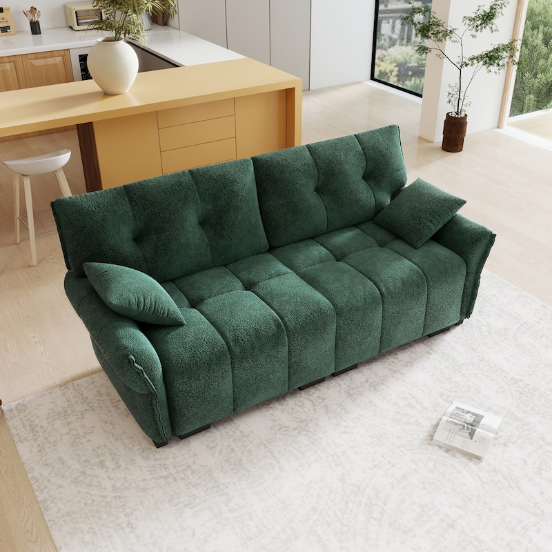 Ergonomic Design 78.7-inch Double Seater Loveseat Sofa Chenille Couch for Living Room, Lounge, Office Space
