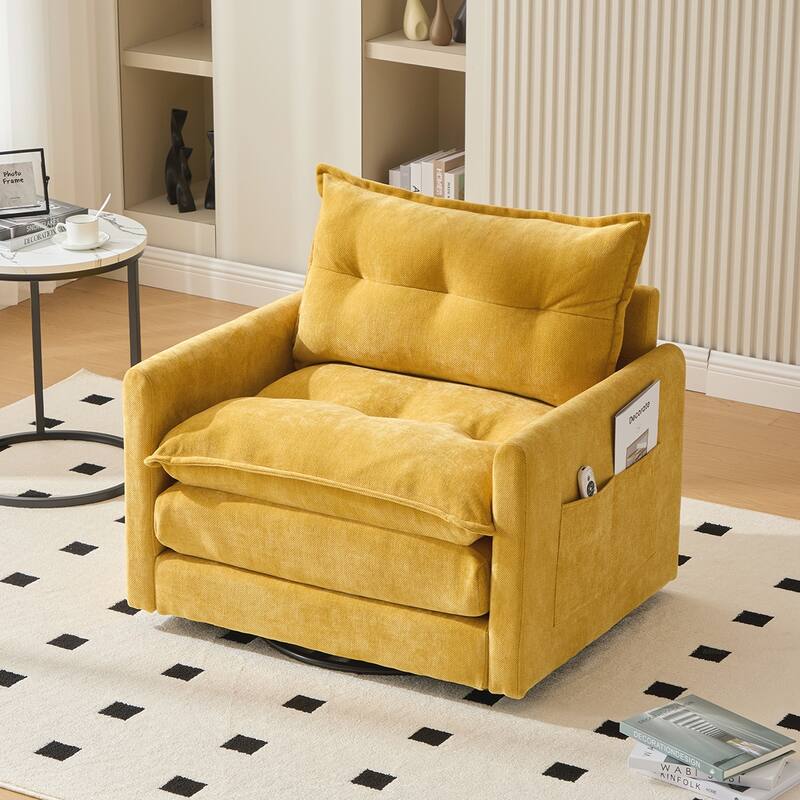 Chenille Swivel Accent ArmChair