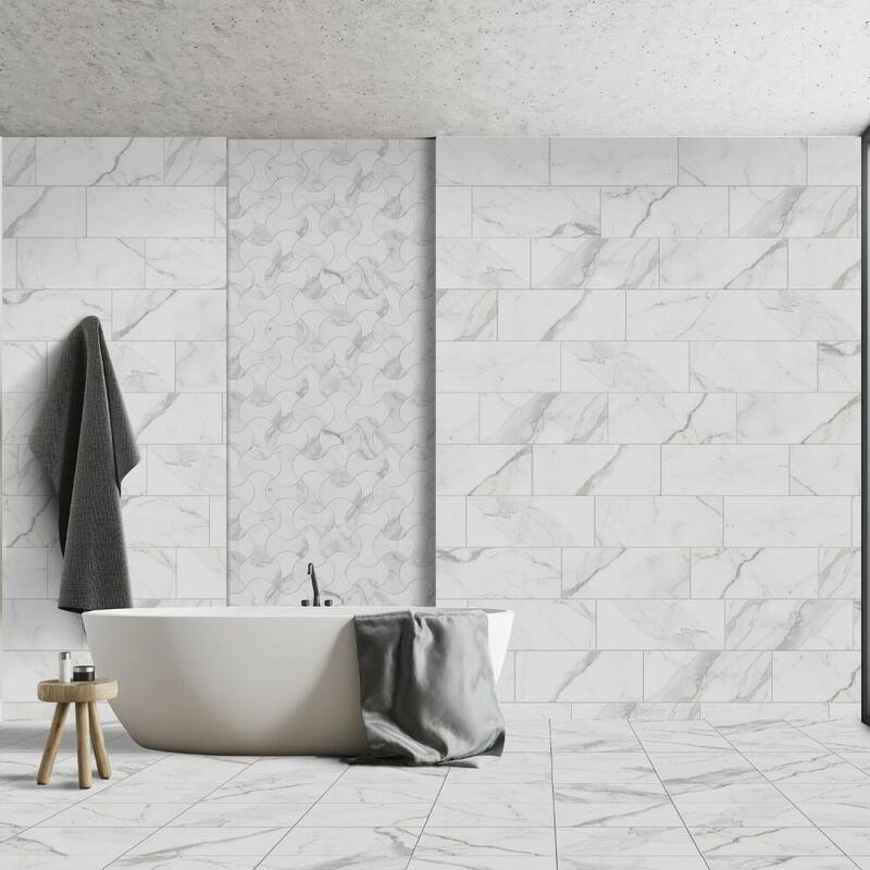 The Tile Life Museum 24x48 White Porcelain Floor and Wall Tile