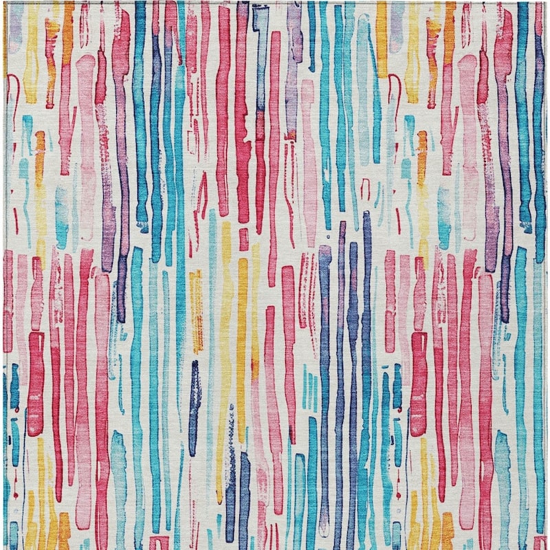 HomeRoots Striped Modern Rectangle Outdoor Rug