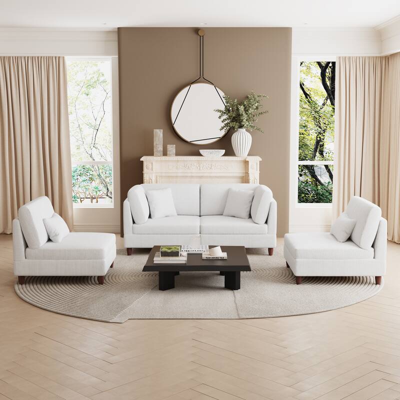 Multi-Combination Couch Modular Corduroy Sectional Sofa