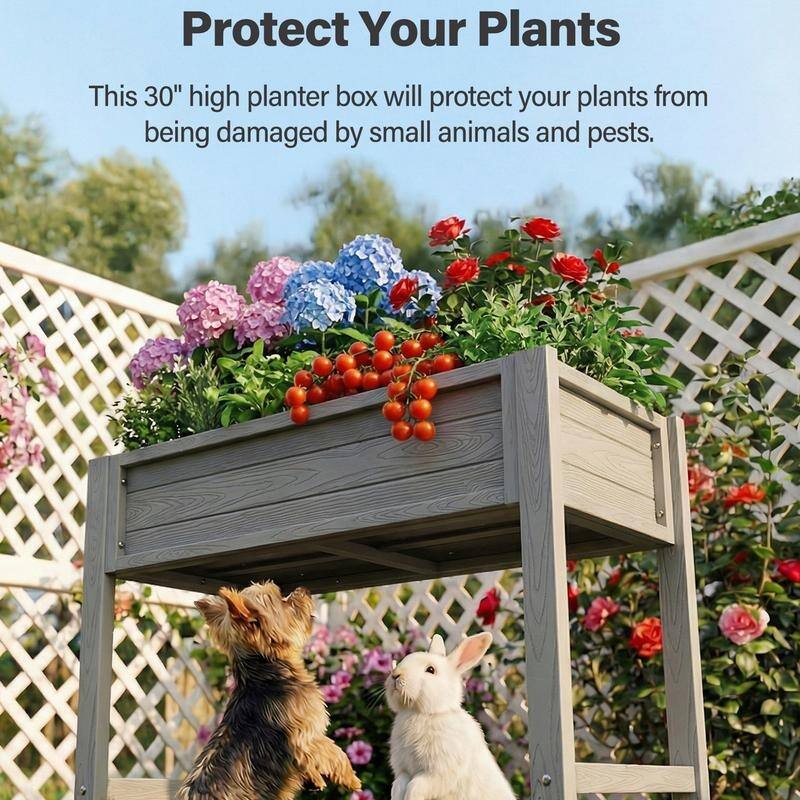 WINSOON All Weather HIPS Raised Garden Bed with Drainage Holes