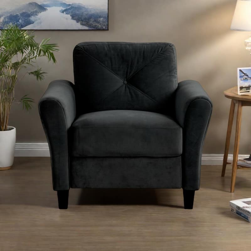 Velvet 1-Seater Sectional Sofa with Memory Foam Cushions