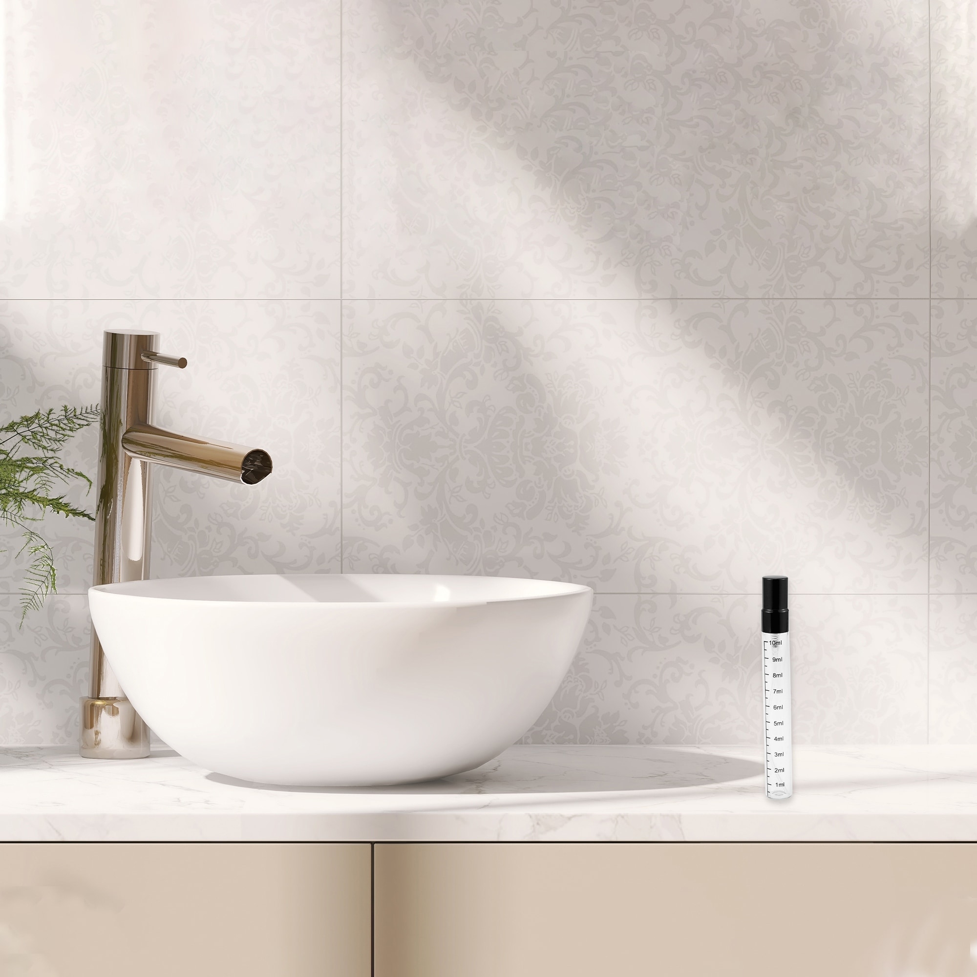 Elegant Cylindrical Perfume Bottle for Bathroom 0.1oz Black 1 Pc