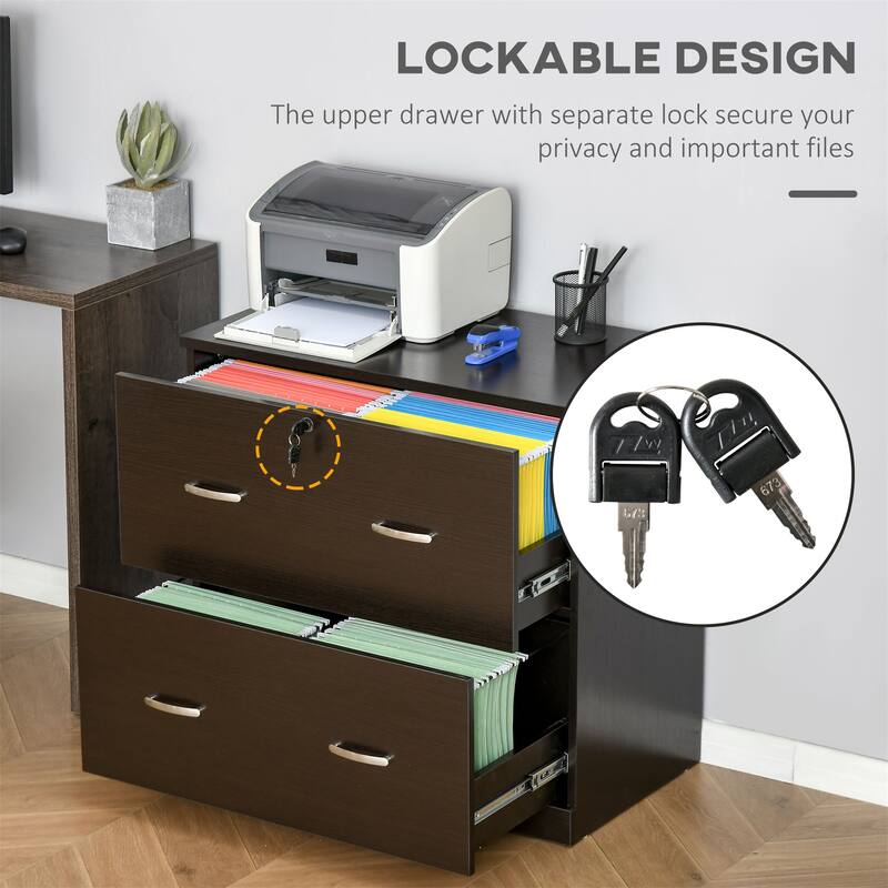 2-Drawer File Cabinet with Lock and Keys