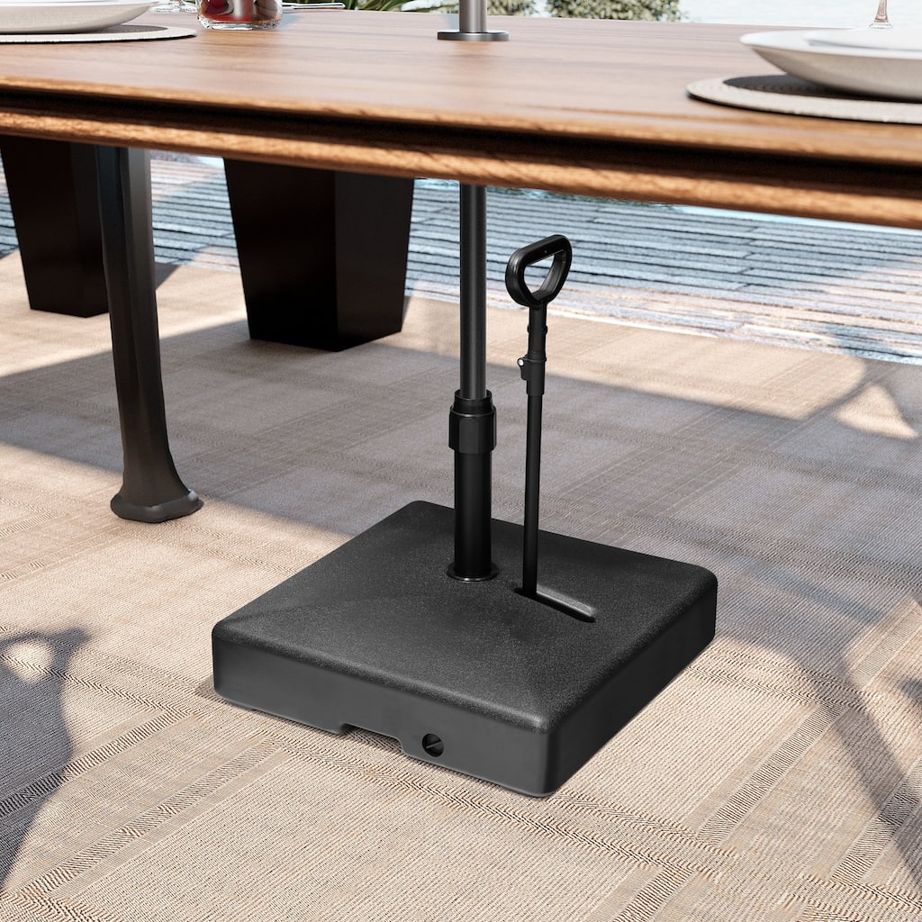 Outdoor Patio Umbrella Stand Holder Base with Wheels and Handle for Market Table Umbrella