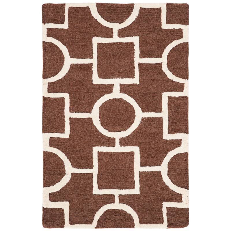 SAFAVIEH Handmade Cambridge Pietrix Modern Moroccan Wool Rug - 2'6" x 4' - Dark Brown/Ivory