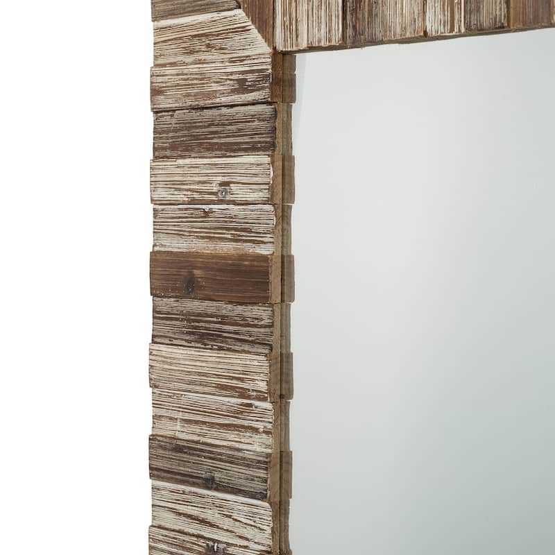 Glitzhome 40"× 30" Farmhouse Rectangle Wooden Frame Wall Mirror Bathroom-vanity Drawing Room Decor - 29.9" X 39.7"