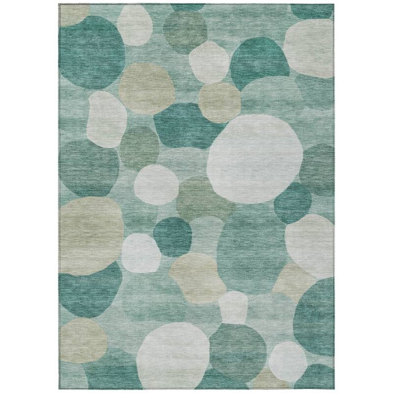 Machine Washable Indoor/ Outdoor Modern Circy Chantille Rug