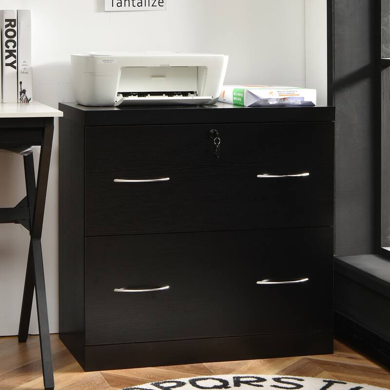Costway 2-Drawer File Cabinet w/Lock, Hinging Bar Letter & Legal Size - See Details