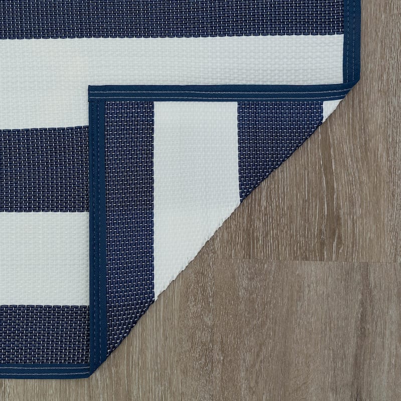 Lalune Beach Stripe Indoor Outdoor Area Rug