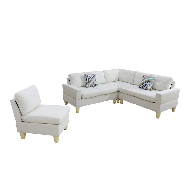 Contemporary 4-Piece L-Shaped Sectional Sofa Set
