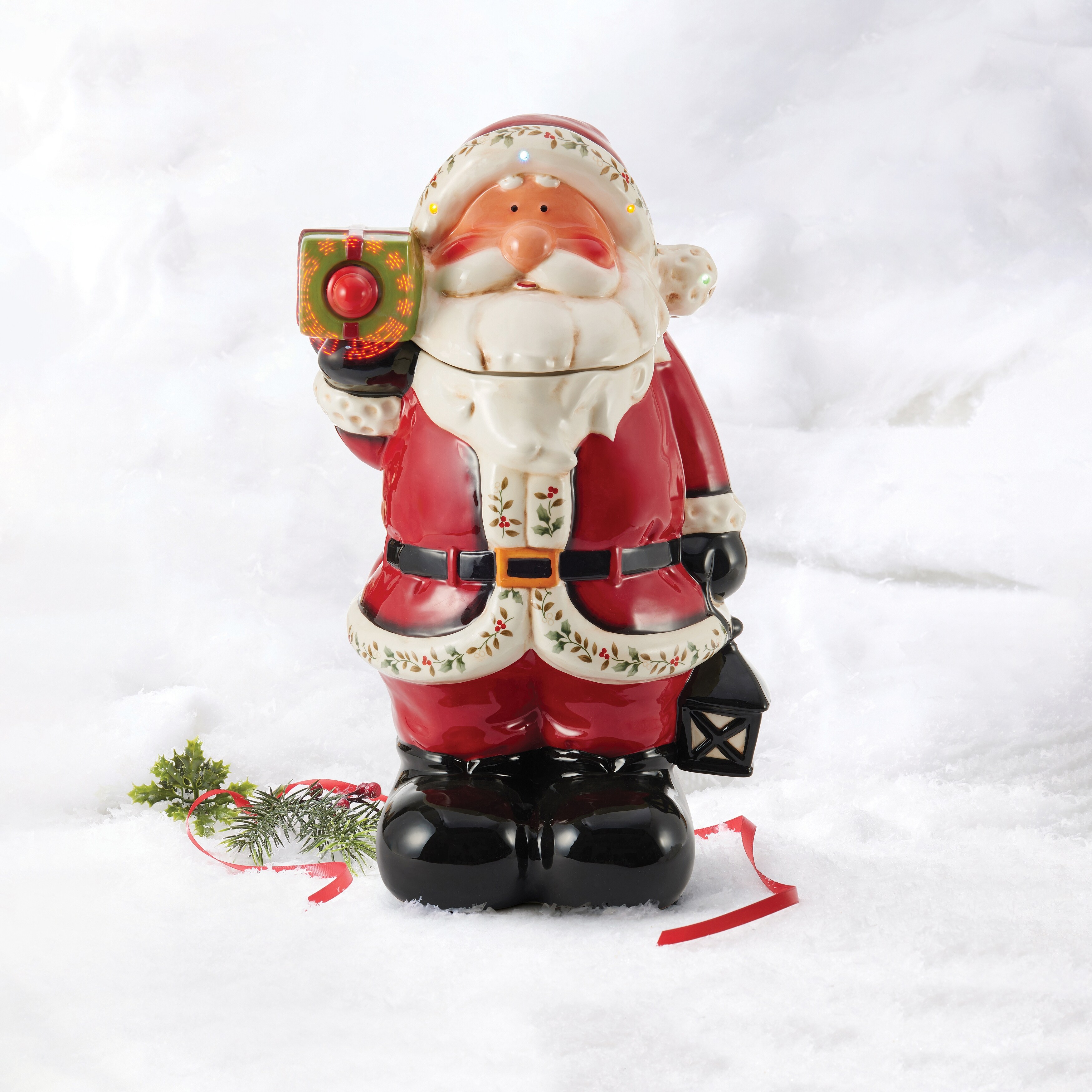 「トマト様ACEdc Fortune Cookie SS フィジェットトイ無限位 Pfaltzgraff Winterberry LED Santa Cookie Jar, 20 Inch - Bed Bath