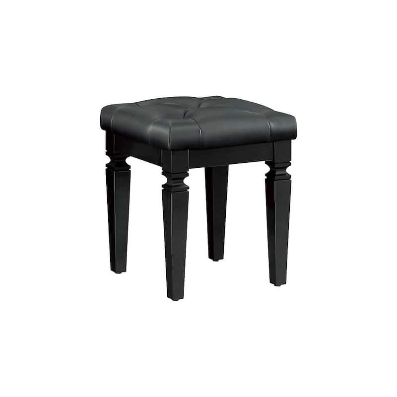Audi 5 Piece Black Modern Faux Leather Upholstered Tufted LED Panel Bedroom Set