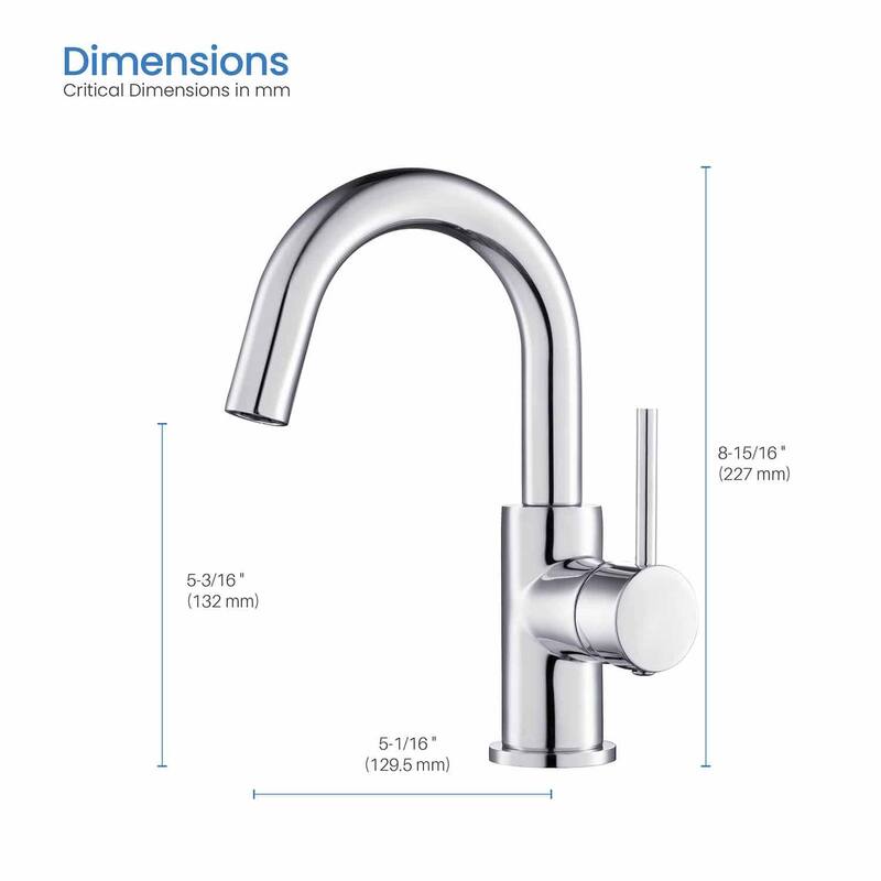 Circular Single Handle High-Arc Bathroom Sink Faucet with Pop Up Drain