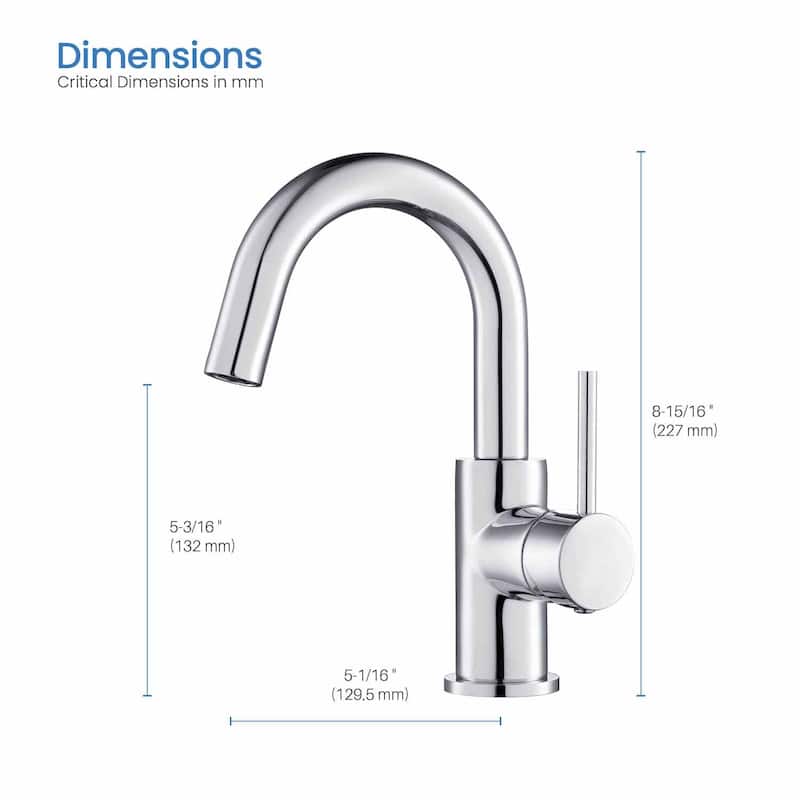 Circular Single Handle High-Arc Bathroom Sink Faucet with Pop Up Drain
