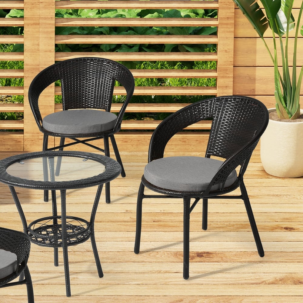 Fading Free All Weather Outdoor Patio Dining Chair Seat Cushions - (Set of 4)