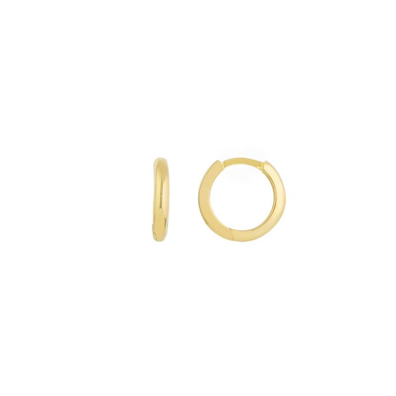 Curata 14k Yellow Gold 2.05x11.15mm Small Hinged Hoop Earrings
