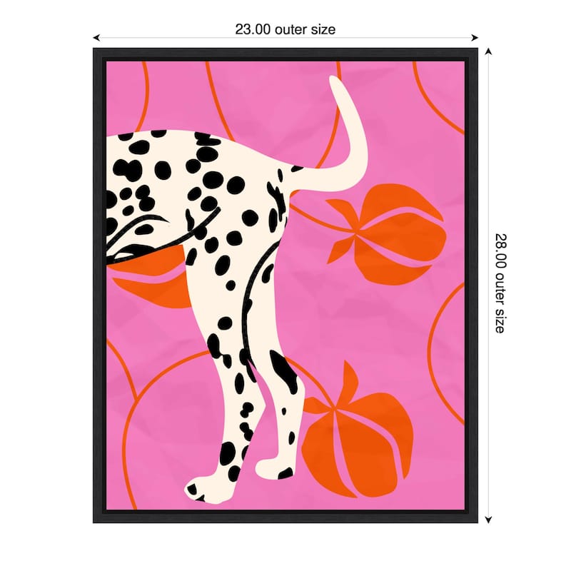 Tail a Dog Texture by Kintsugi99 Framed Canvas Wall Art - 23 x 28 in