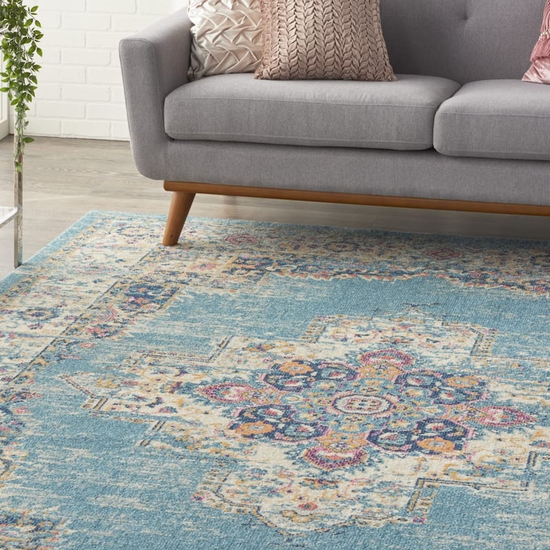 Rovu Power Loomed Floral Area Rug By HomeRoots - 9' x 12'