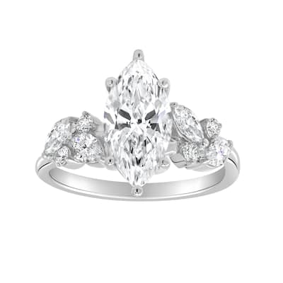 Auriya 14k Gold 5 3/5ctw Nature's Inspired Marquise Diamond Engagement Ring (F-G VS)