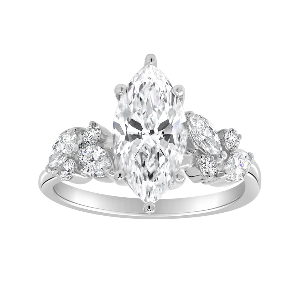 Auriya 14k Gold 5 3/5ctw Nature's Inspired Marquise Diamond Engagement Ring (F-G VS)