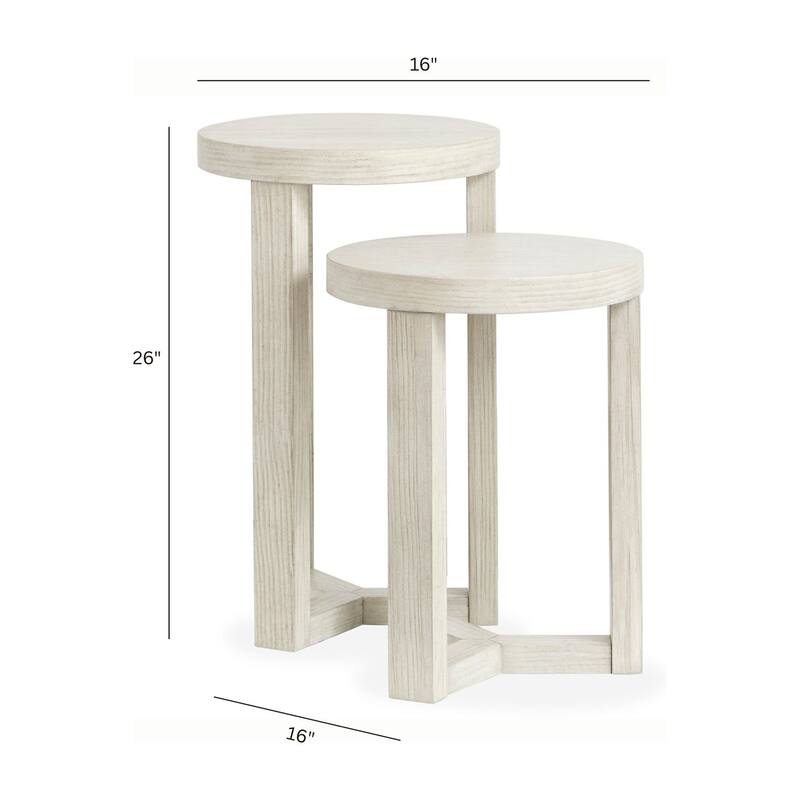 Magnussen Home Refton Balboa Mist Nesting Accent Table - 16''W x 16''D x 26''H